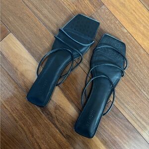 St Agni Black Strappy Sandals